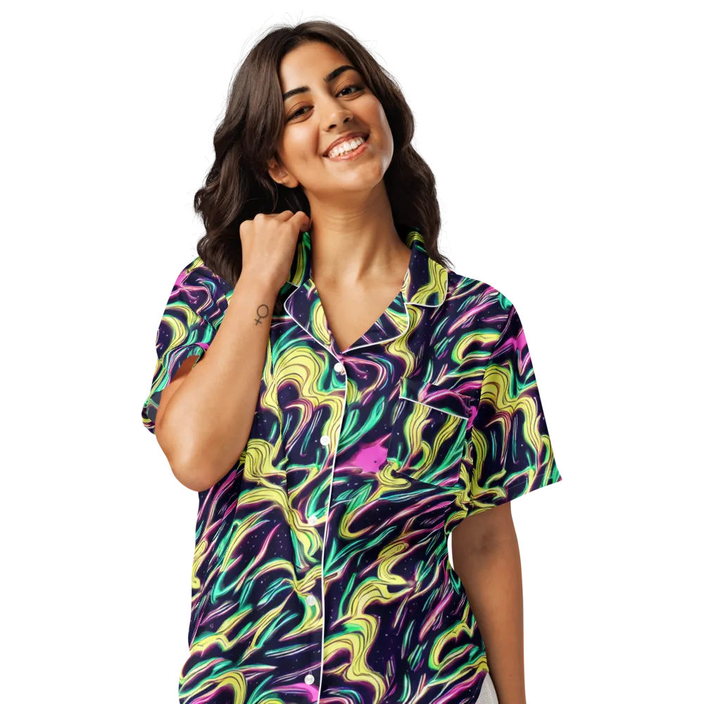 Casson's Whirl on Women's Short Sleeve Pajama Top — Front