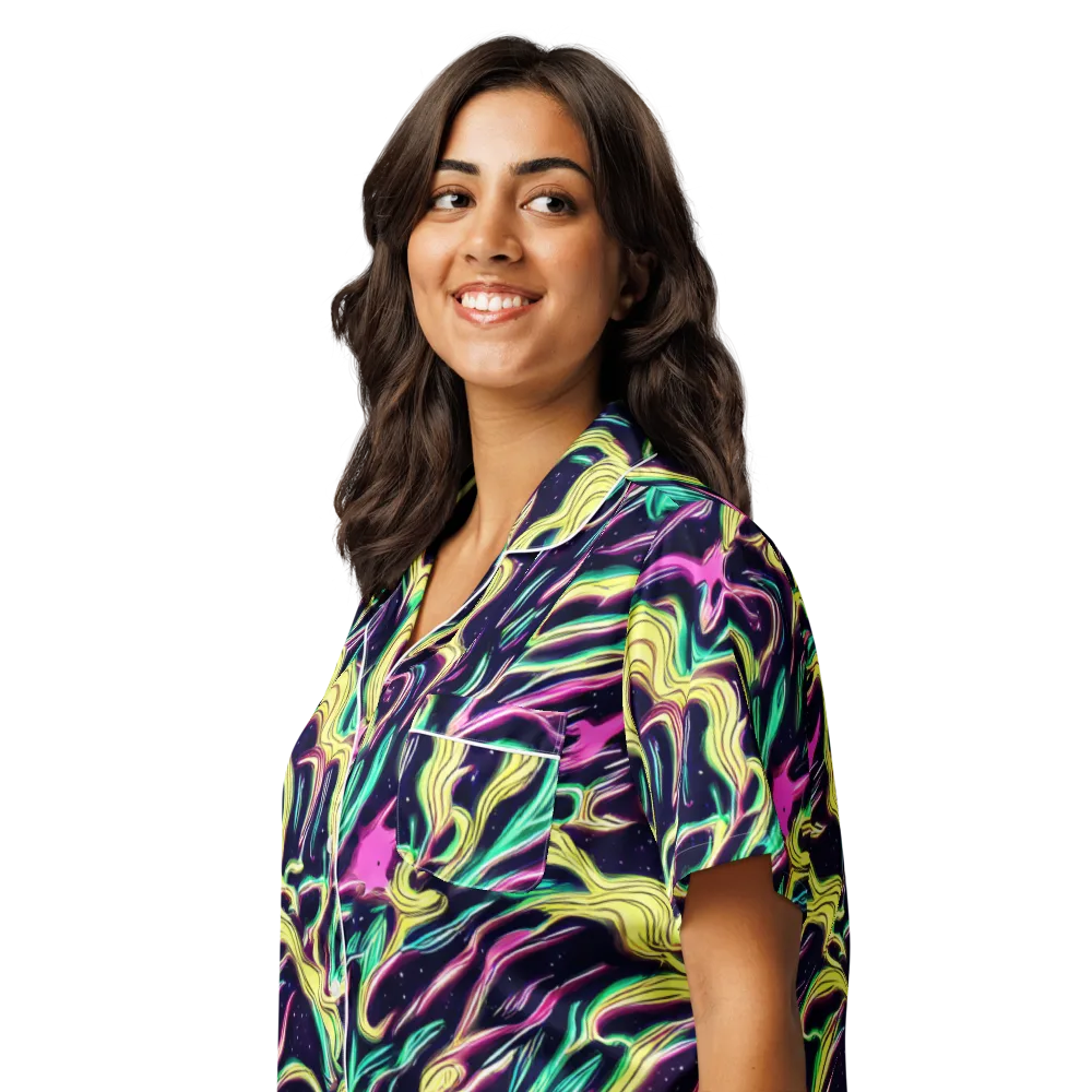 Casson's Whirl on Women's Short Sleeve Pajama Top — Left Front