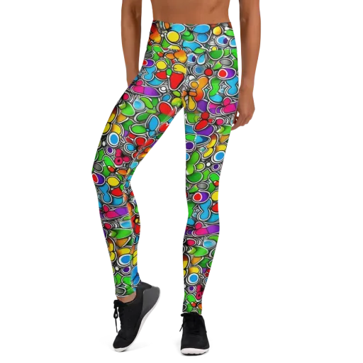 Neon Petal Parade on a Yoga Leggings