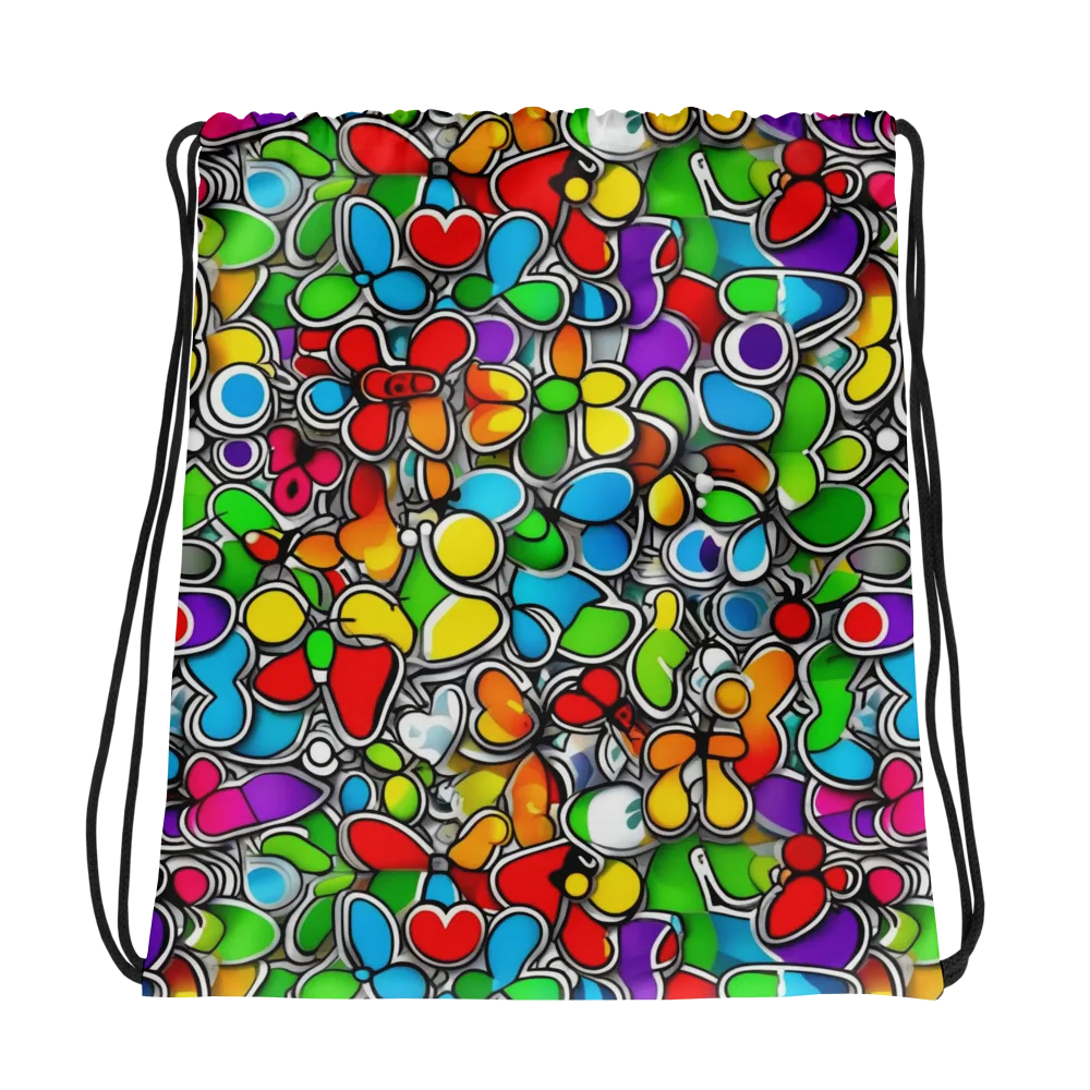 Neon Petal Parade on Drawstring Bag — Photo