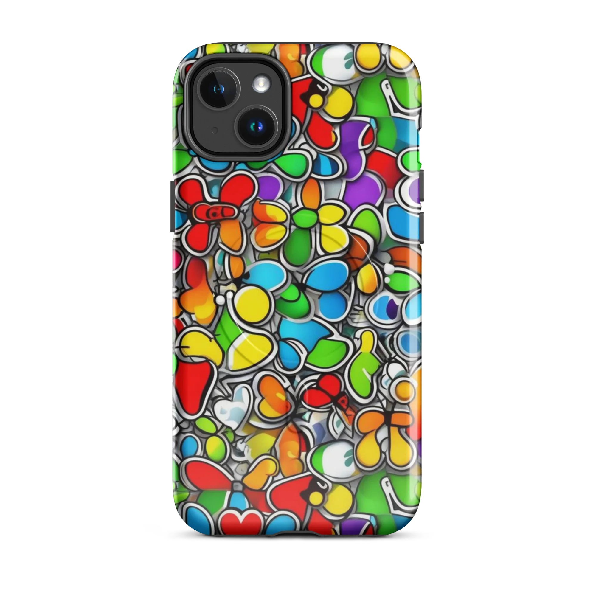 Neon Petal Parade on MagSafe Tough Case for iPhone® — Front
