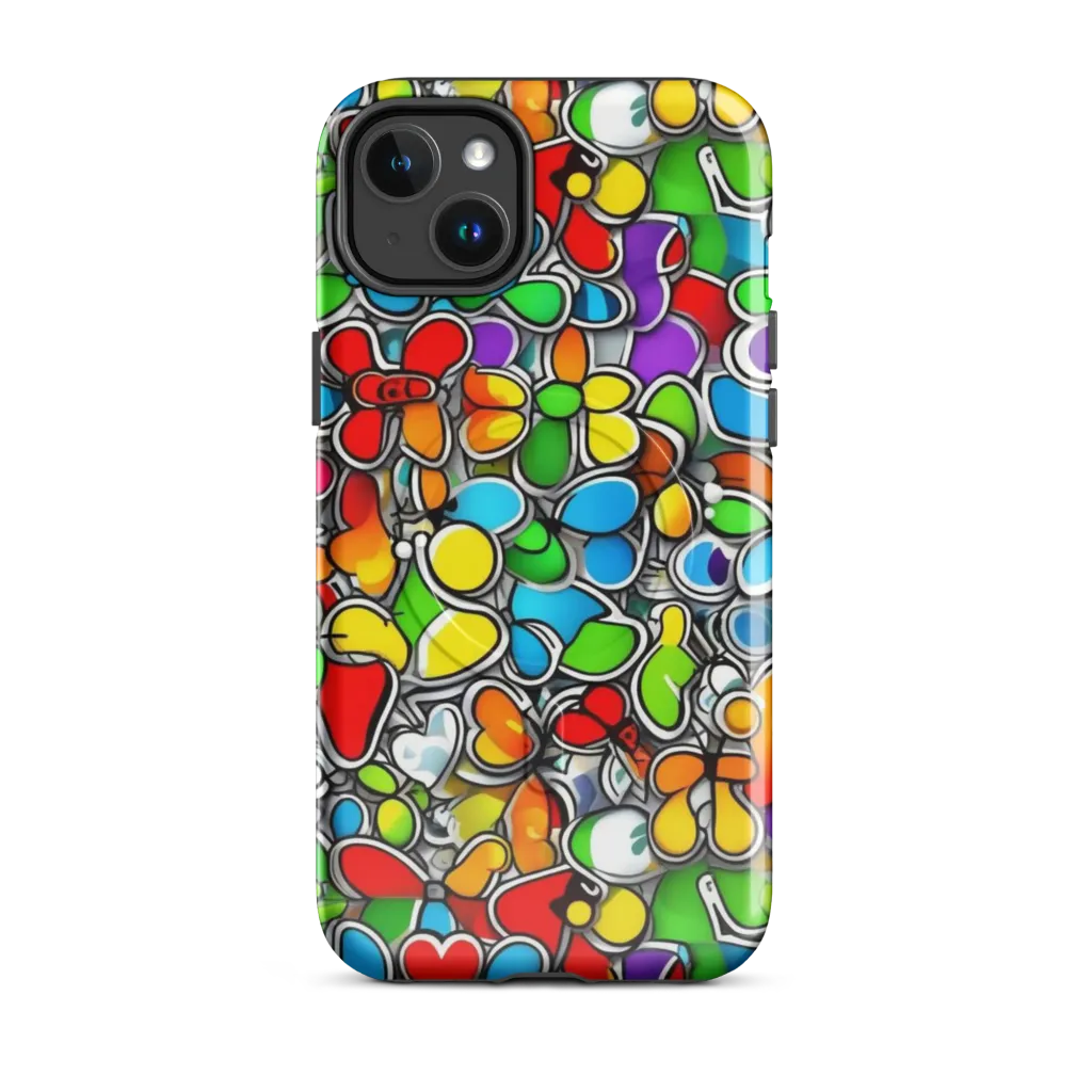 Neon Petal Parade on MagSafe Tough Case for iPhone® — Front