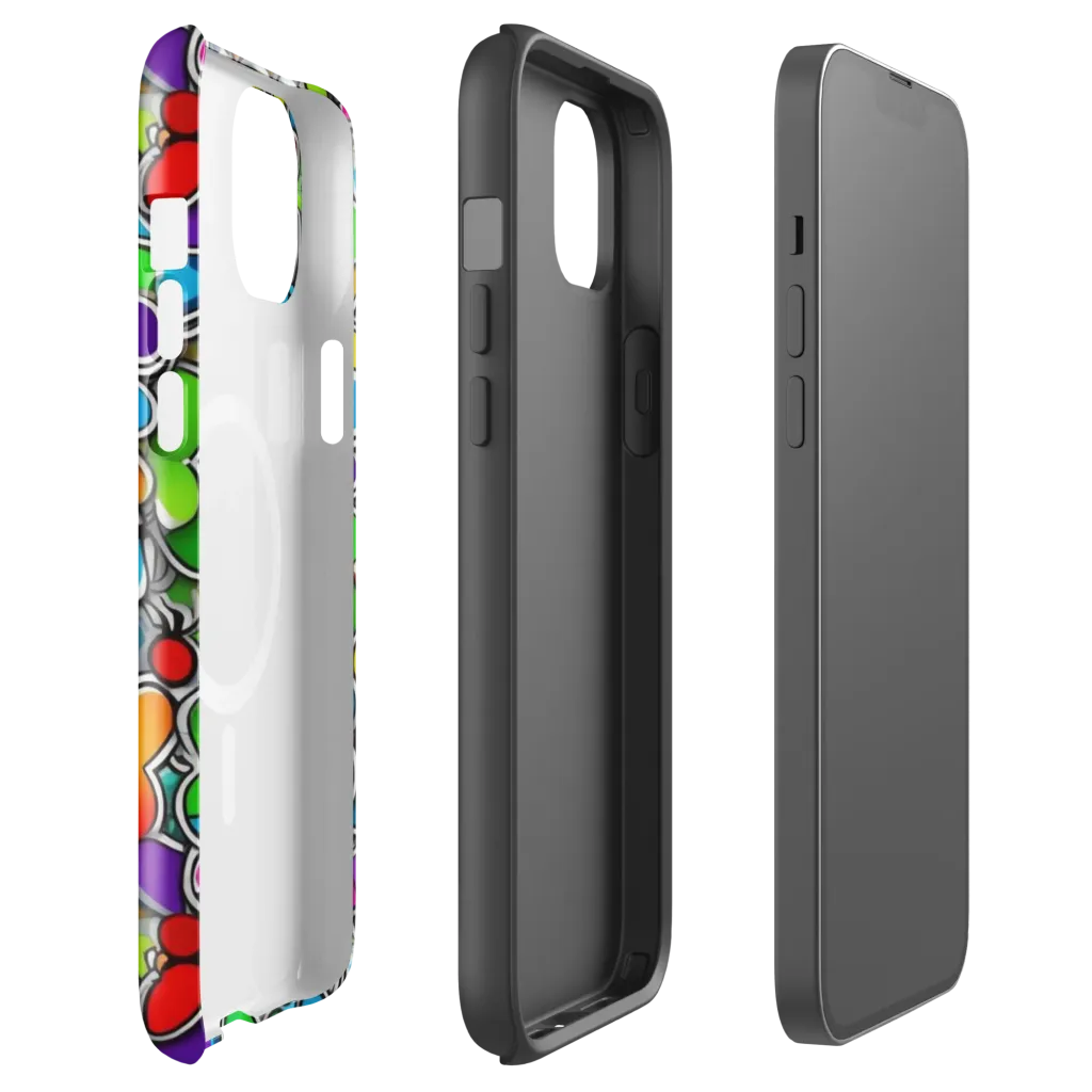Neon Petal Parade on MagSafe Tough Case for iPhone® — Front