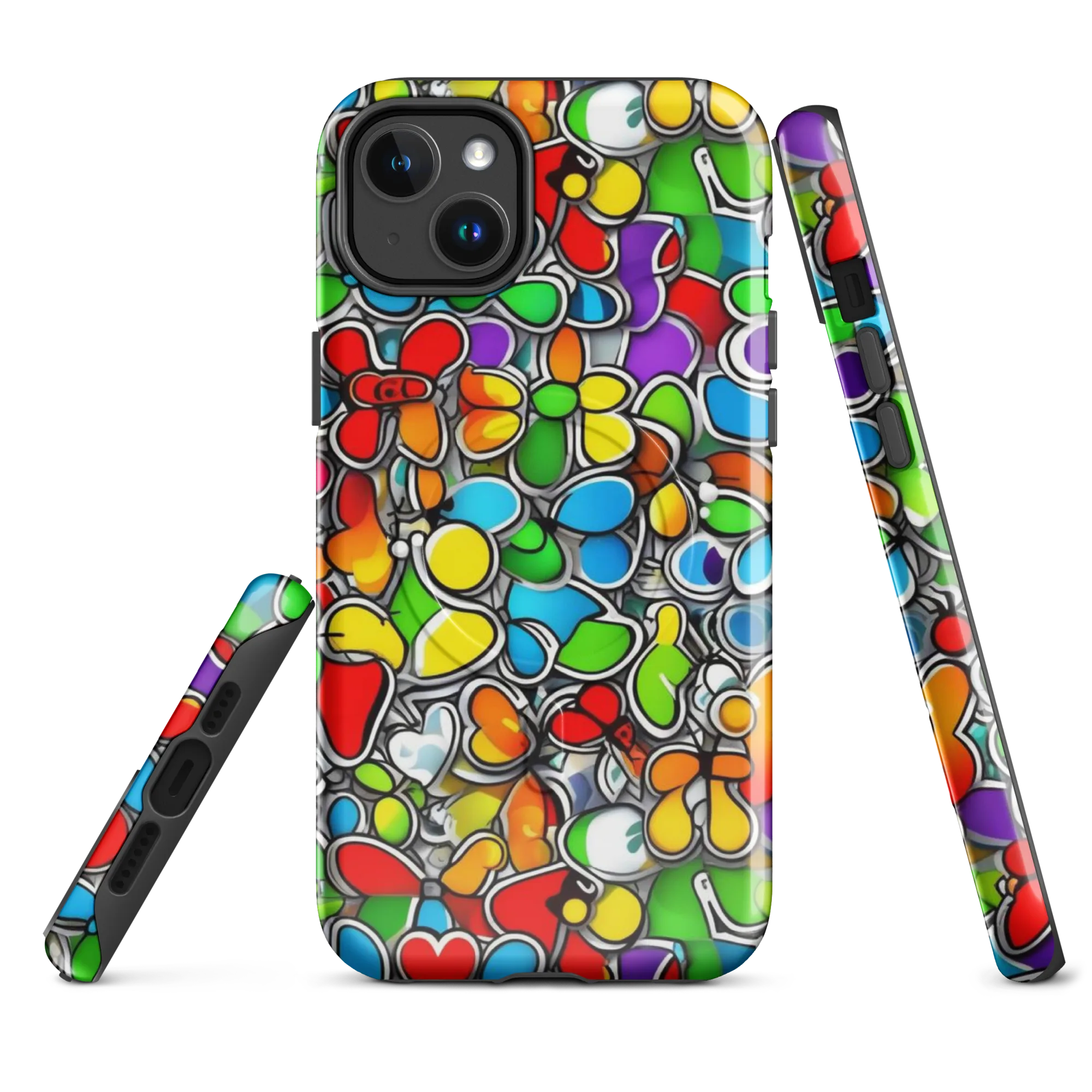 Neon Petal Parade on MagSafe Tough Case for iPhone® — Front