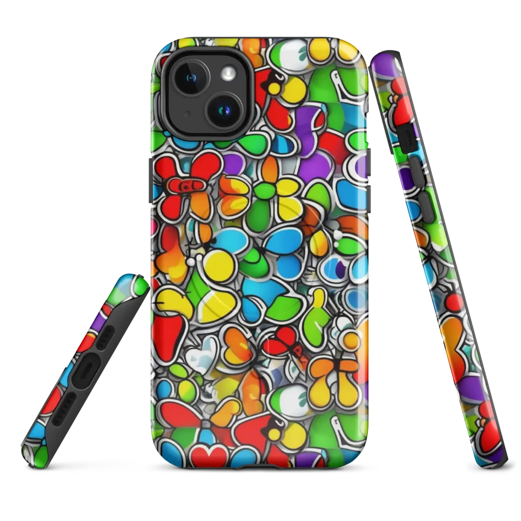 Neon Petal Parade on MagSafe Tough Case for iPhone® — Front