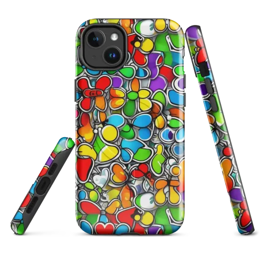 Neon Petal Parade on a MagSafe Tough Case for iPhone®