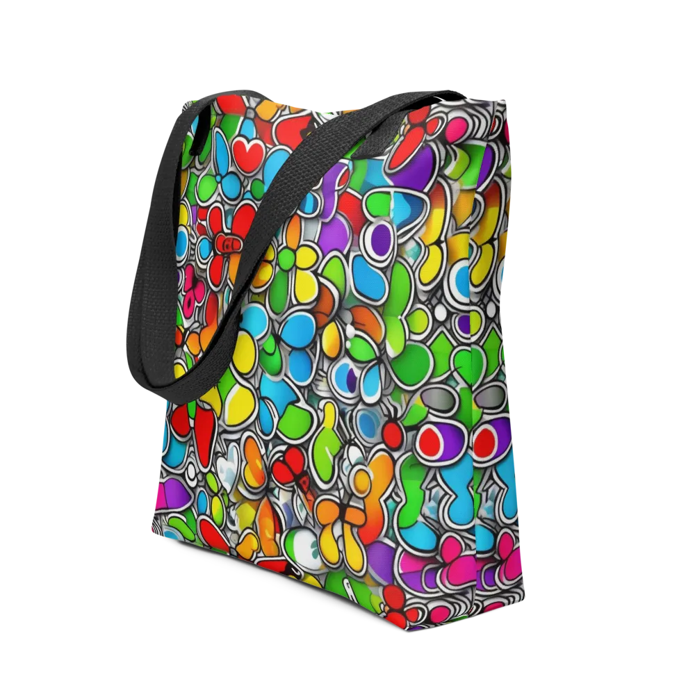 Neon Petal Parade on Tote Bag — Front