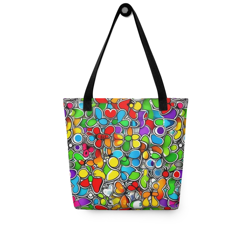 Neon Petal Parade on Tote Bag — Front