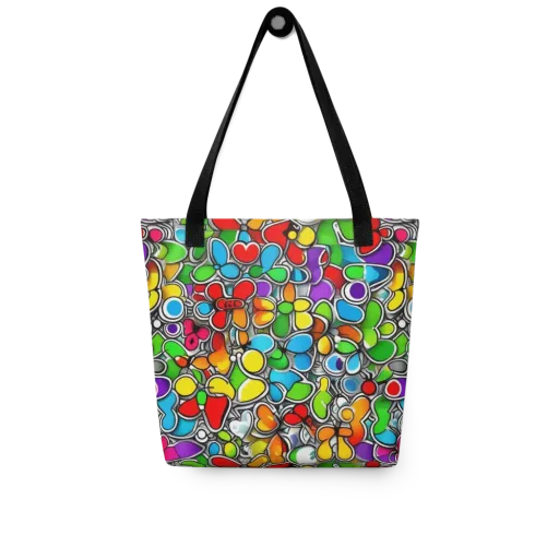 Neon Petal Parade on a Tote Bag