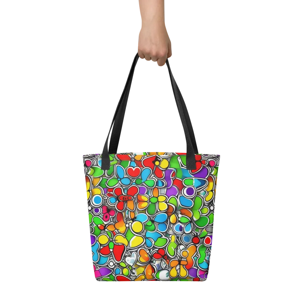 Neon Petal Parade on Tote Bag — Front