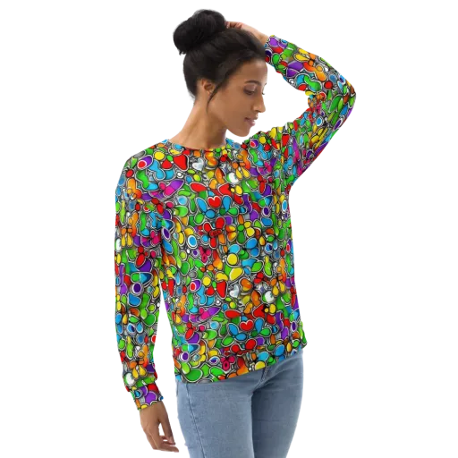 Neon Petal Parade on a Sweatshirt