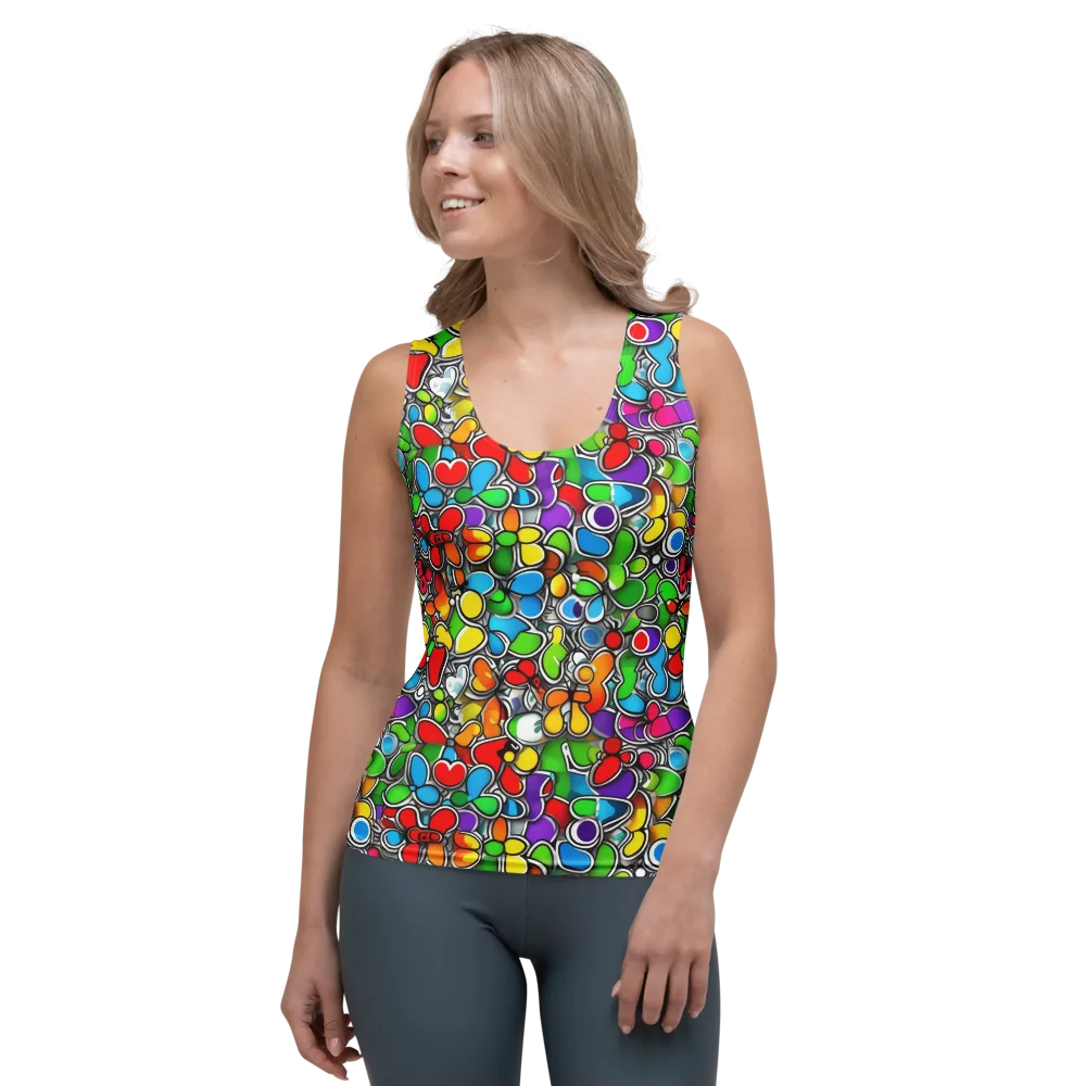 Neon Petal Parade on Women's Tank Top — Front