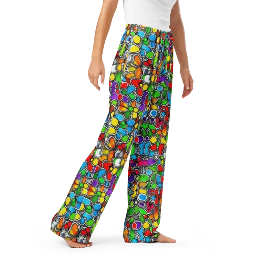 Neon Petal Parade on a Women's Pajama Pants