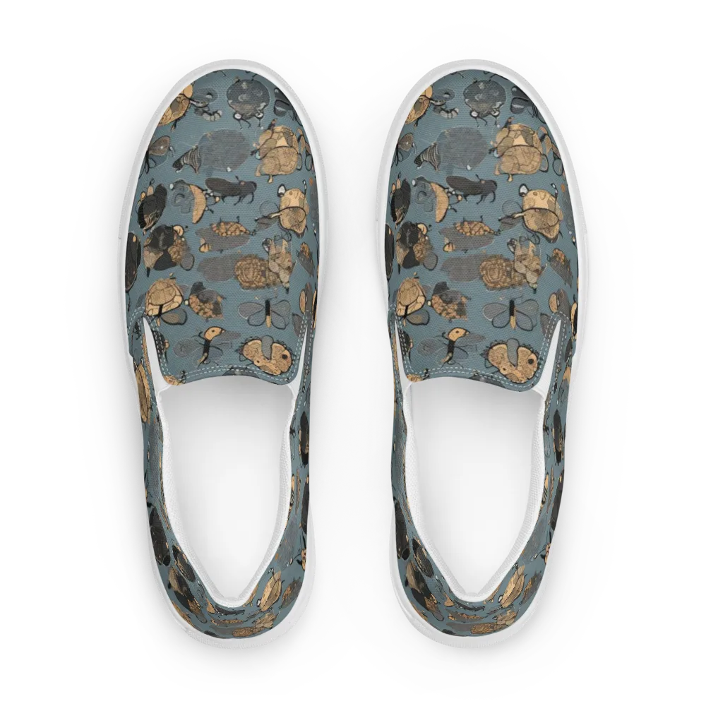 Nocturnal Entomology on Men's Slip-On Canvas Shoes — Front