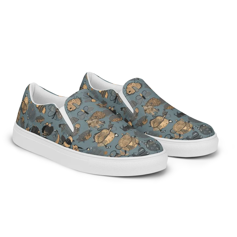 Nocturnal Entomology on Men's Slip-On Canvas Shoes — Right Front