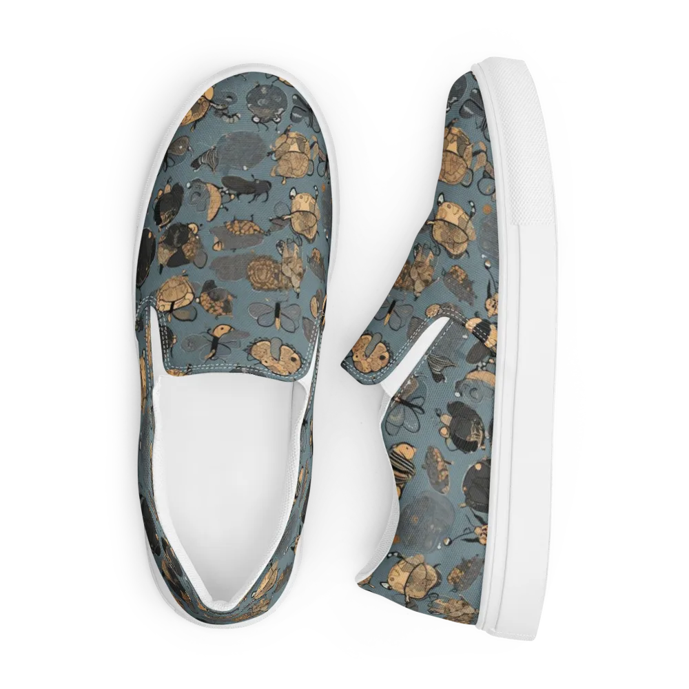 Nocturnal Entomology on Men's Slip-On Canvas Shoes — Front