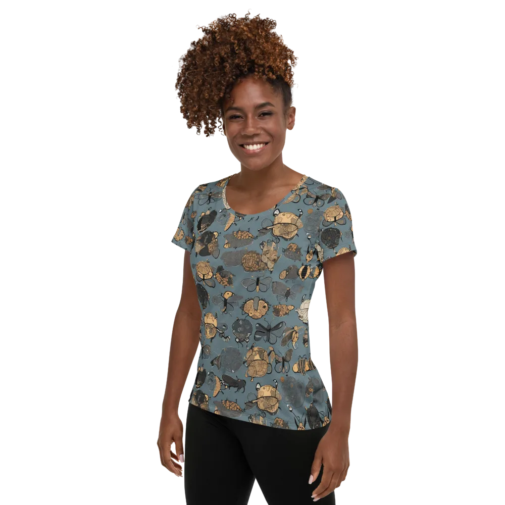 Nocturnal Entomology on Women's Athletic T-Shirt — Left