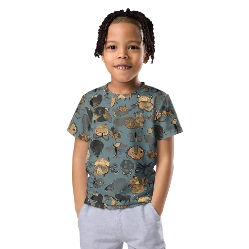 Nocturnal Entomology on a Kids Crew Neck T-Shirt