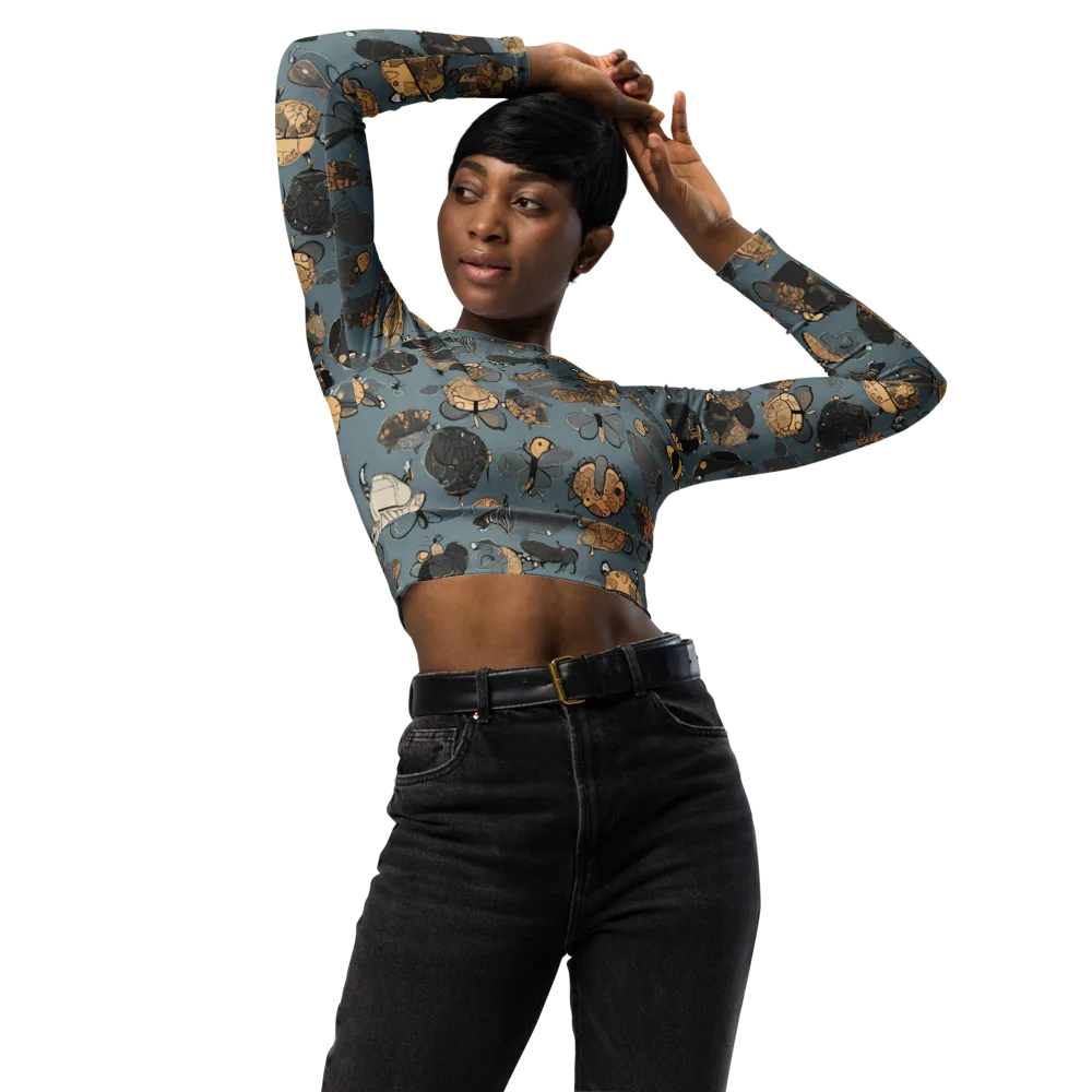 Nocturnal Entomology on Long Sleeve Crop Top — Front