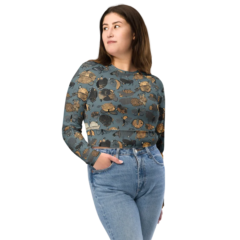 Nocturnal Entomology on Long Sleeve Crop Top — Front