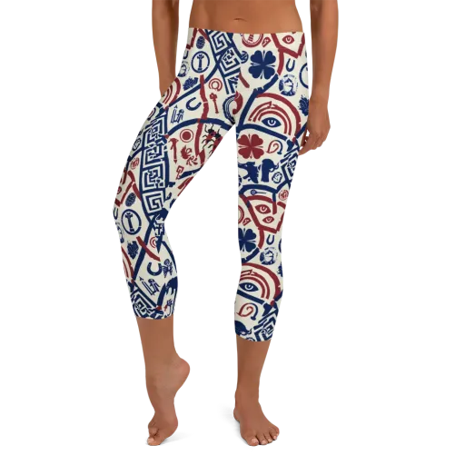 Heritage Menagerie on a Capri Leggings