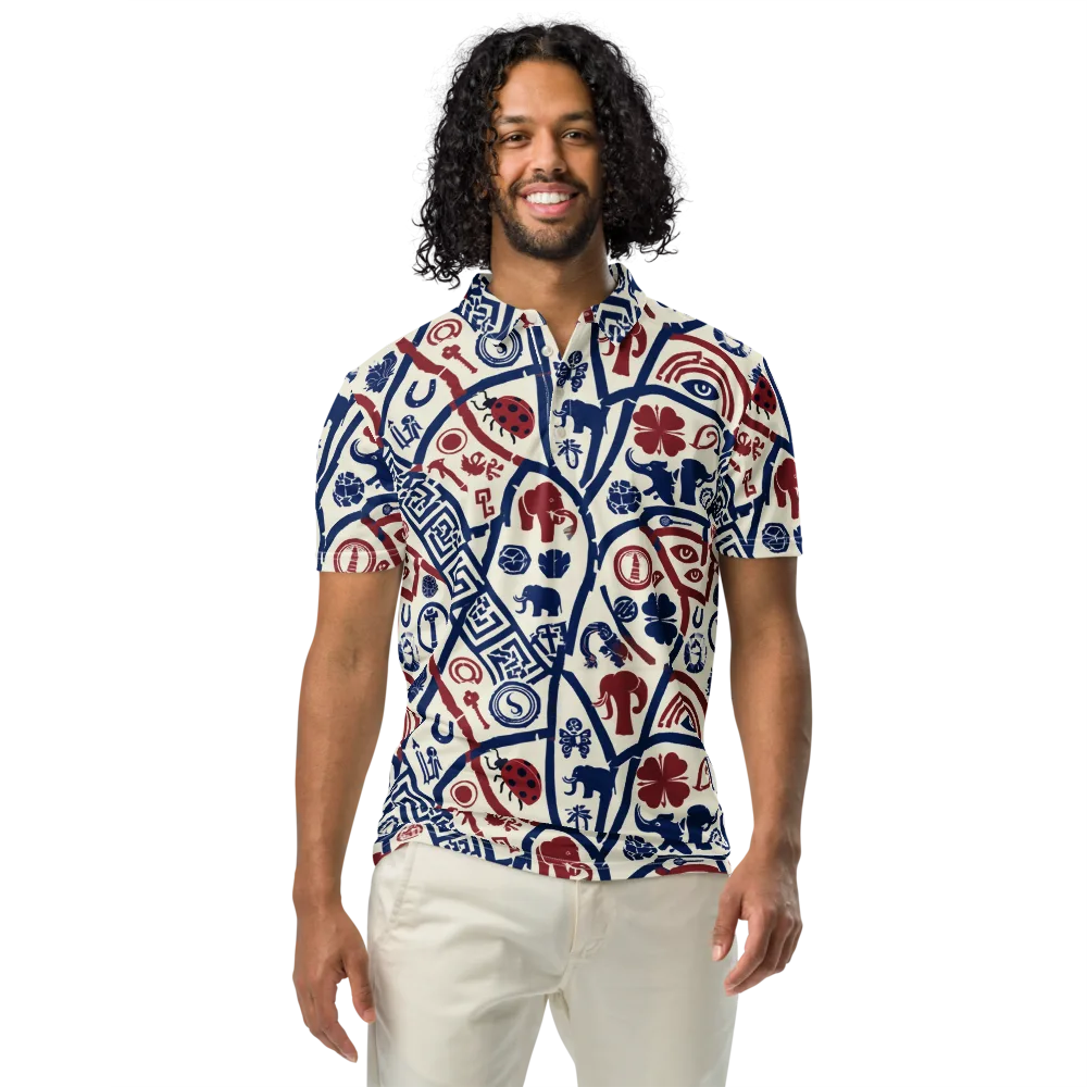 Heritage Menagerie on Men's Slim Fit Polo Shirt — Front
