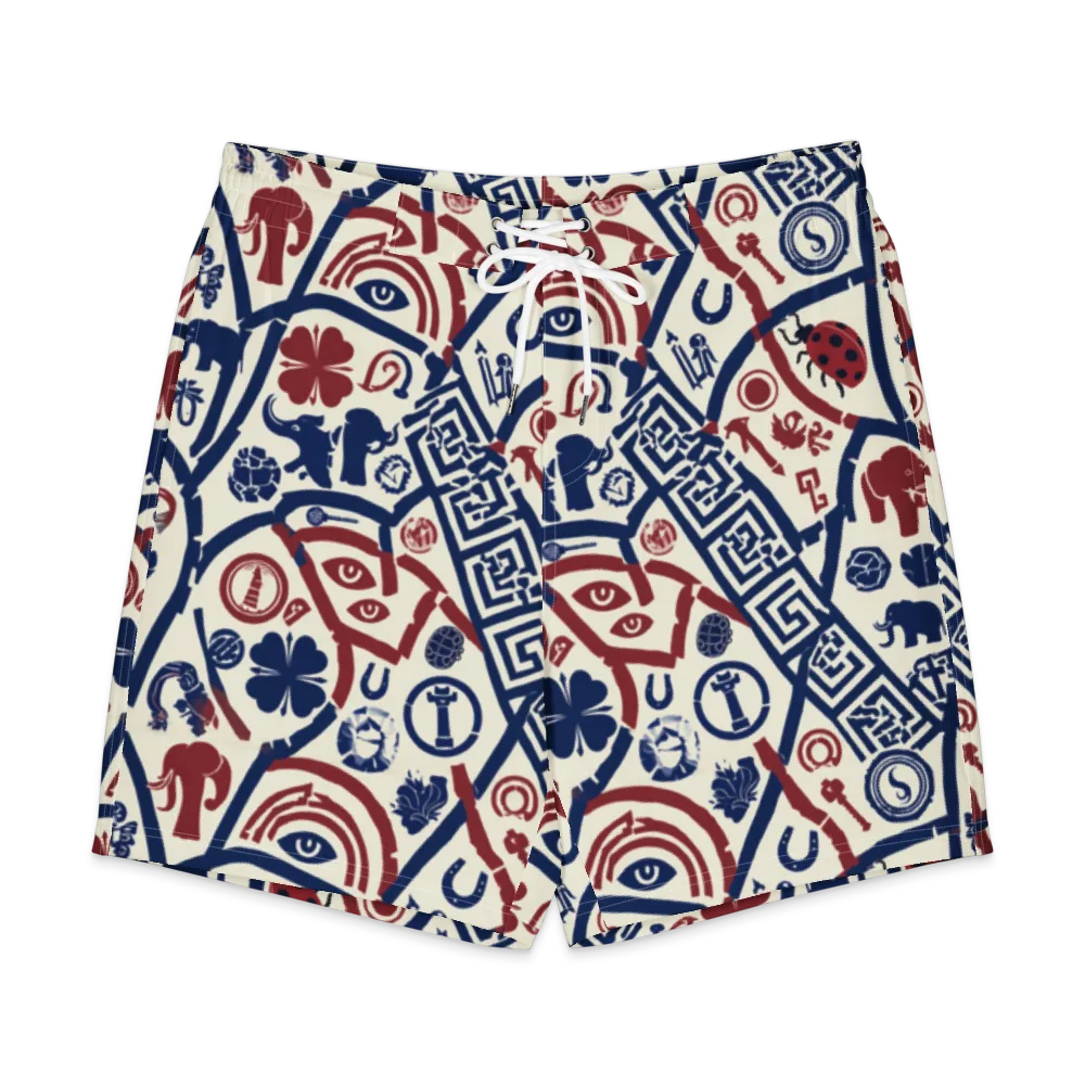 Heritage Menagerie on Men's Board Shorts — Front