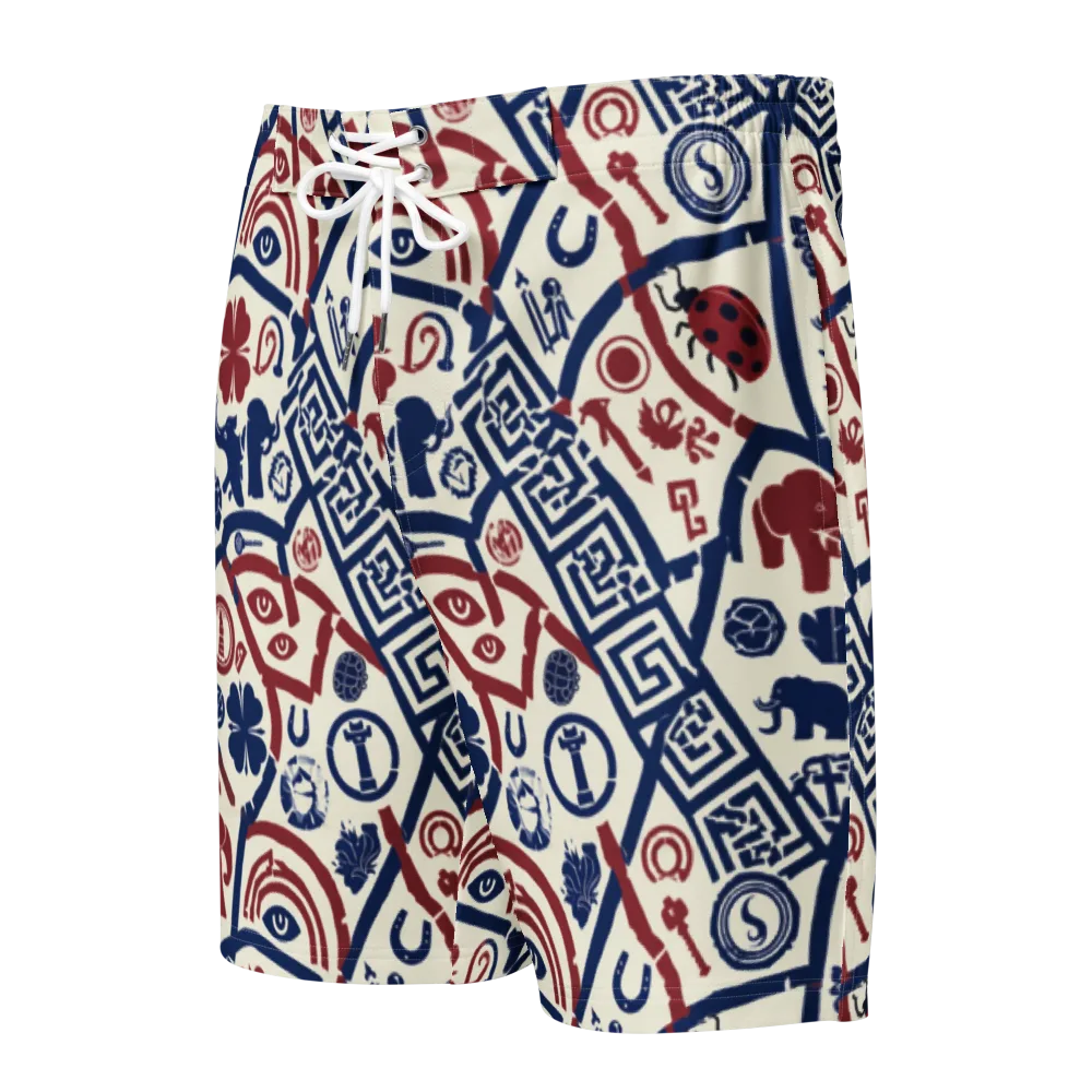 Heritage Menagerie on Men's Board Shorts — Front