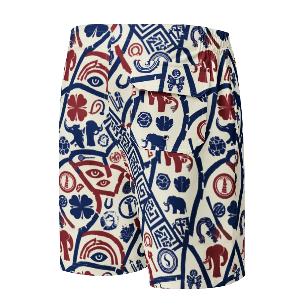Heritage Menagerie on Men's Board Shorts — Back