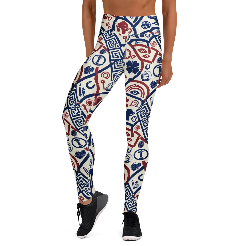 Heritage Menagerie on Yoga Leggings — Front