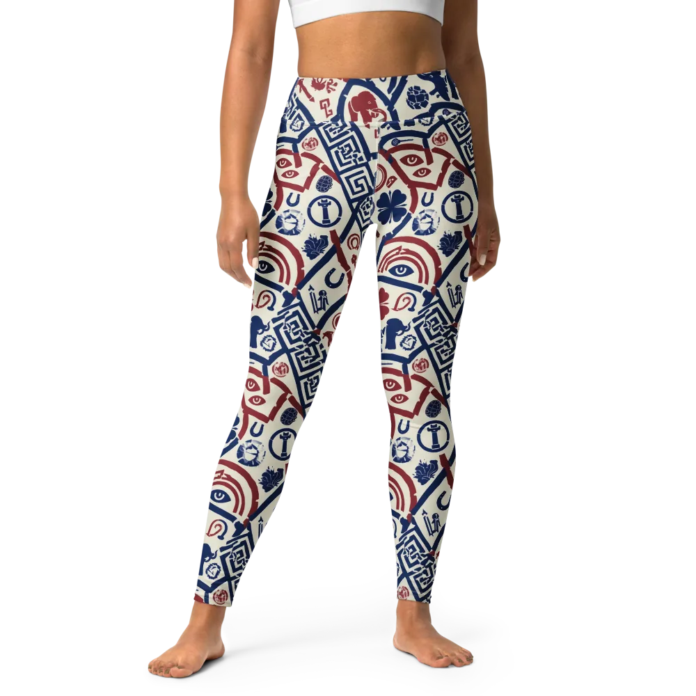 Heritage Menagerie on Yoga Leggings — Front