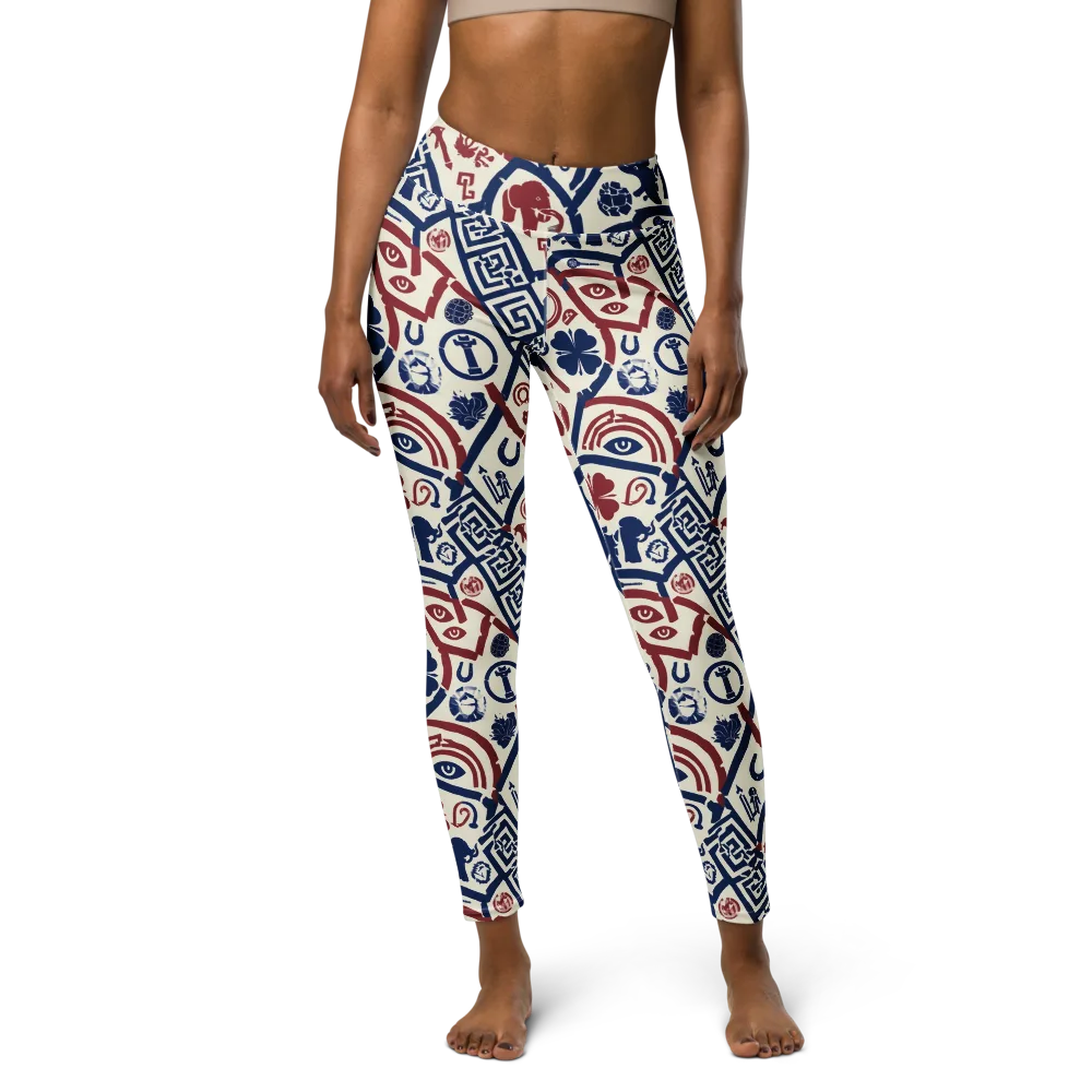 Heritage Menagerie on Yoga Leggings — Front
