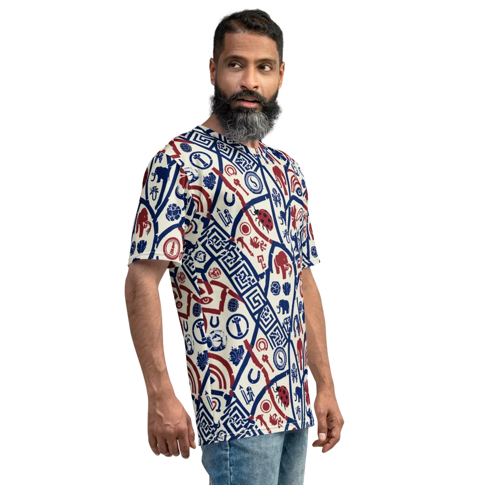Heritage Menagerie on Men's Crew Neck T-Shirt — Right