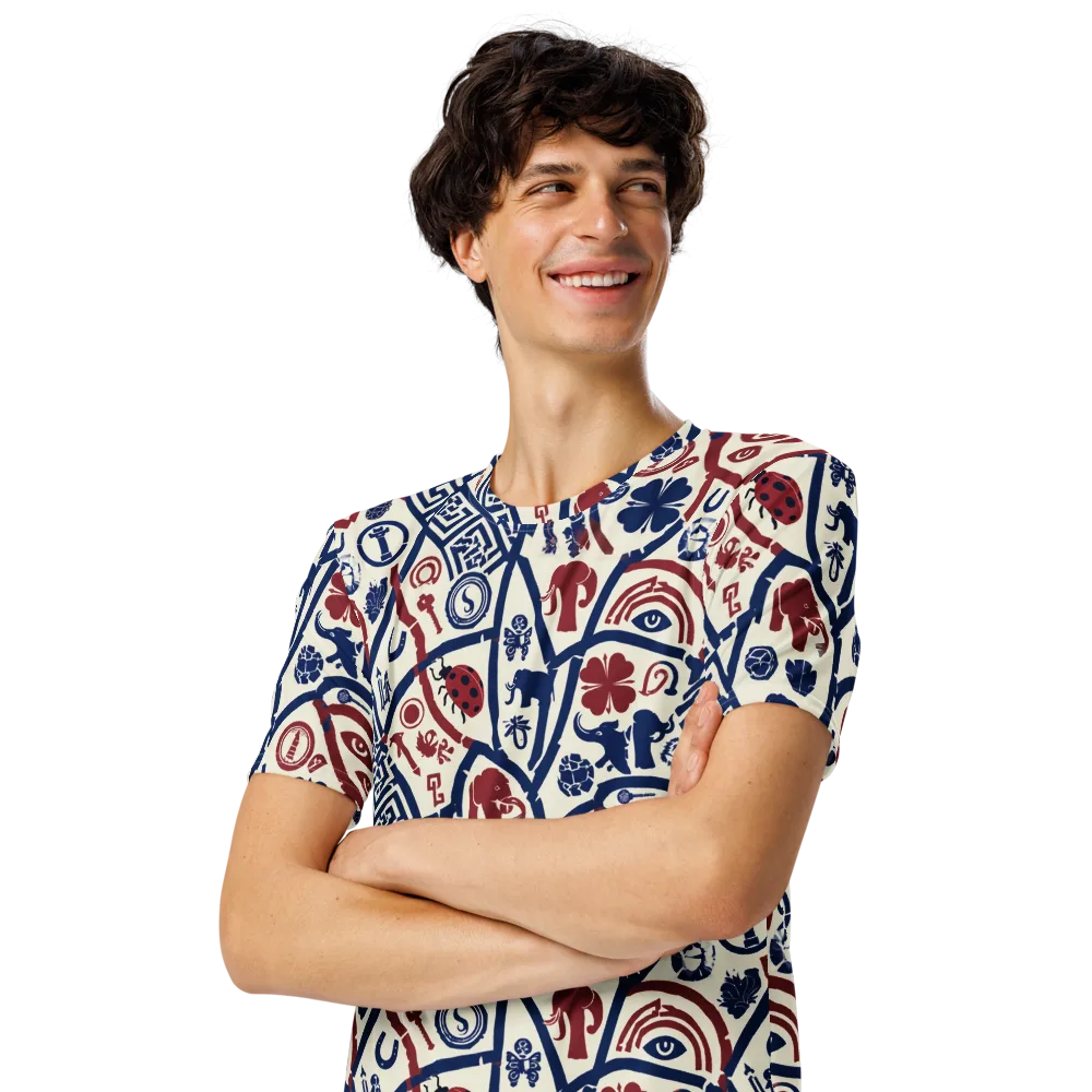 Heritage Menagerie on Men's Crew Neck T-Shirt — Left Front