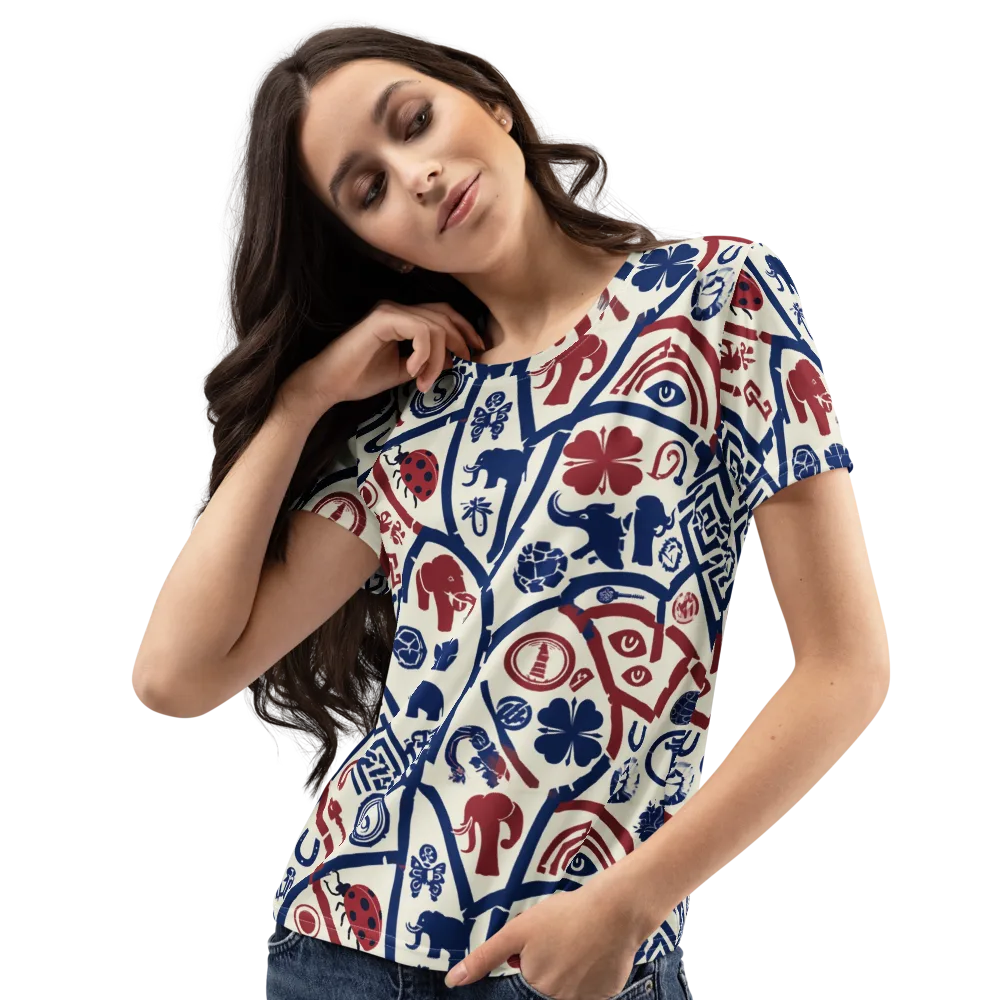 Heritage Menagerie on Women's Crew Neck T-Shirt — Left Front