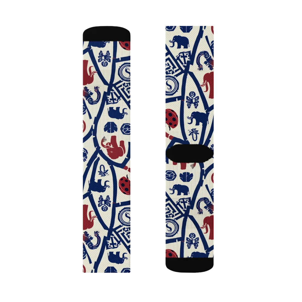 Heritage Menagerie on Socks — Left Sock