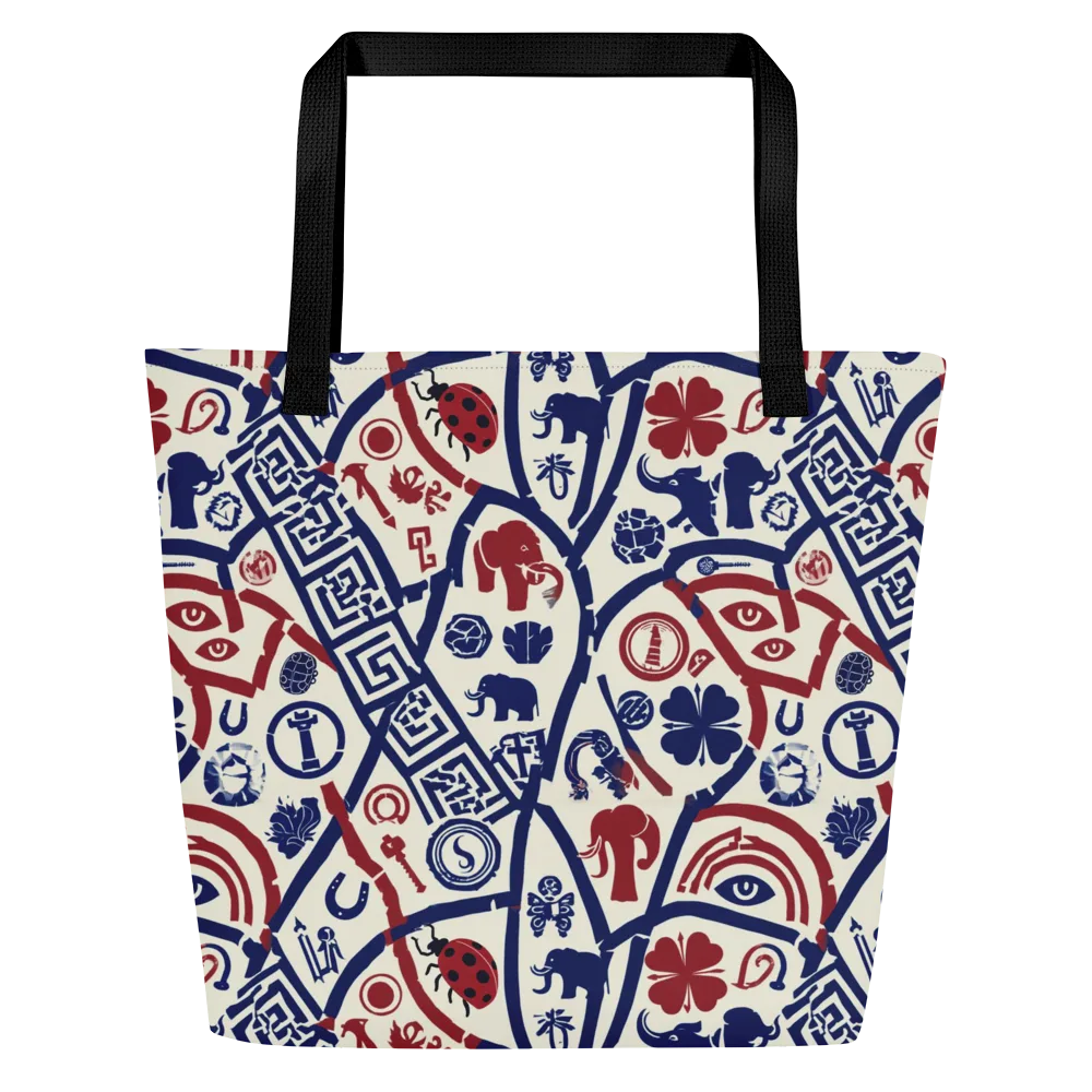 Heritage Menagerie on Large Tote Bag W/ Pocket — Front