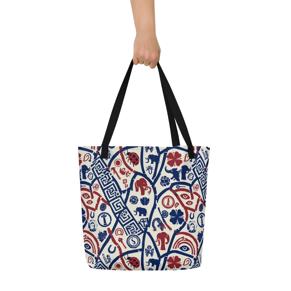Heritage Menagerie on Large Tote Bag W/ Pocket — Front