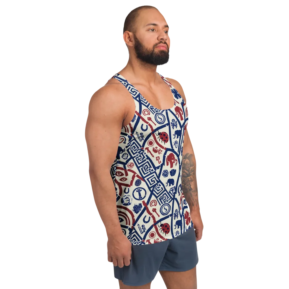 Heritage Menagerie on Men's Tank Top — Right Front