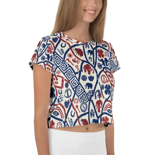 Heritage Menagerie on a Crop Tee