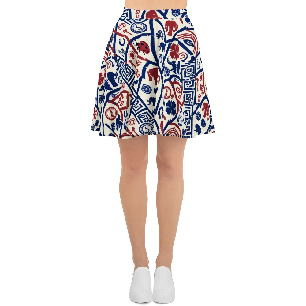 Heritage Menagerie on Skater Skirt — Front