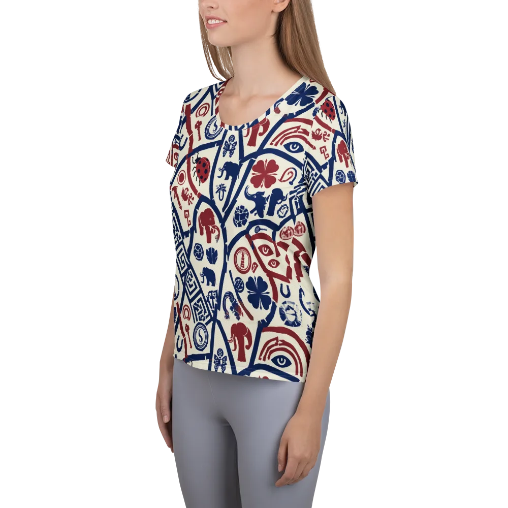 Heritage Menagerie on Women's Athletic T-Shirt — Left