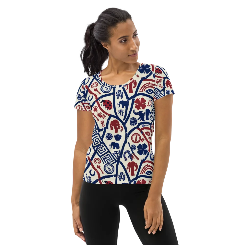 Heritage Menagerie on Women's Athletic T-Shirt — Front