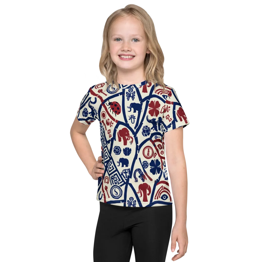 Heritage Menagerie on Kids Crew Neck T-Shirt — Front