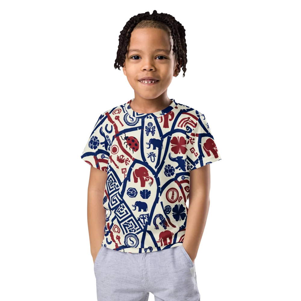 Heritage Menagerie on Kids Crew Neck T-Shirt — Front