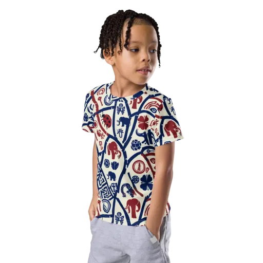 Heritage Menagerie on a Kids Crew Neck T-Shirt