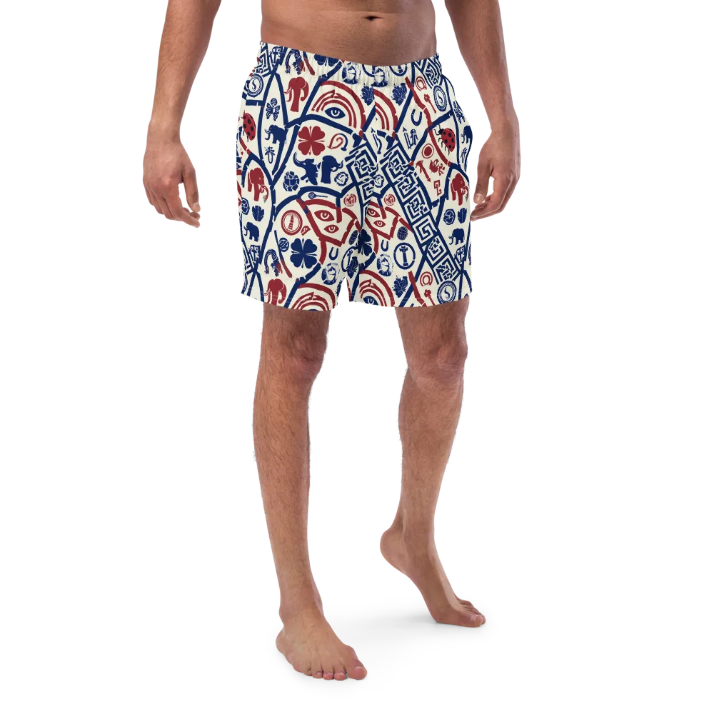 Heritage Menagerie on Swim Trunks — Front