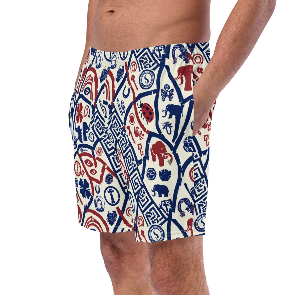 Heritage Menagerie on Swim Trunks — Left Front