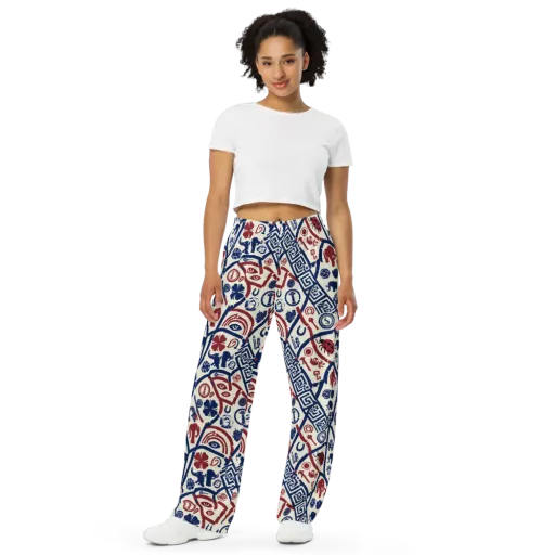 Heritage Menagerie on a Wide-Leg Pants
