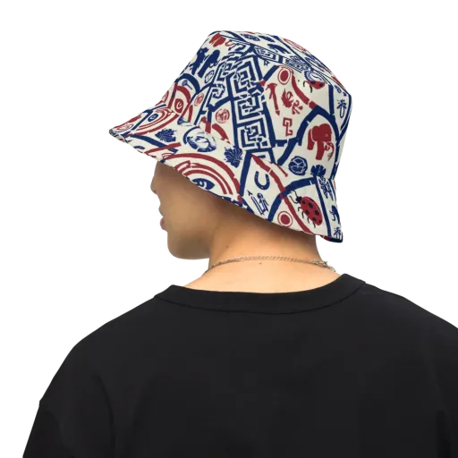 Heritage Menagerie on a Reversible Bucket Hat